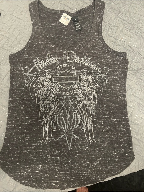 Harley-Davidson Tops - Women’s Harley-Davidson Gray Heather Tank Top with White Wing Logo